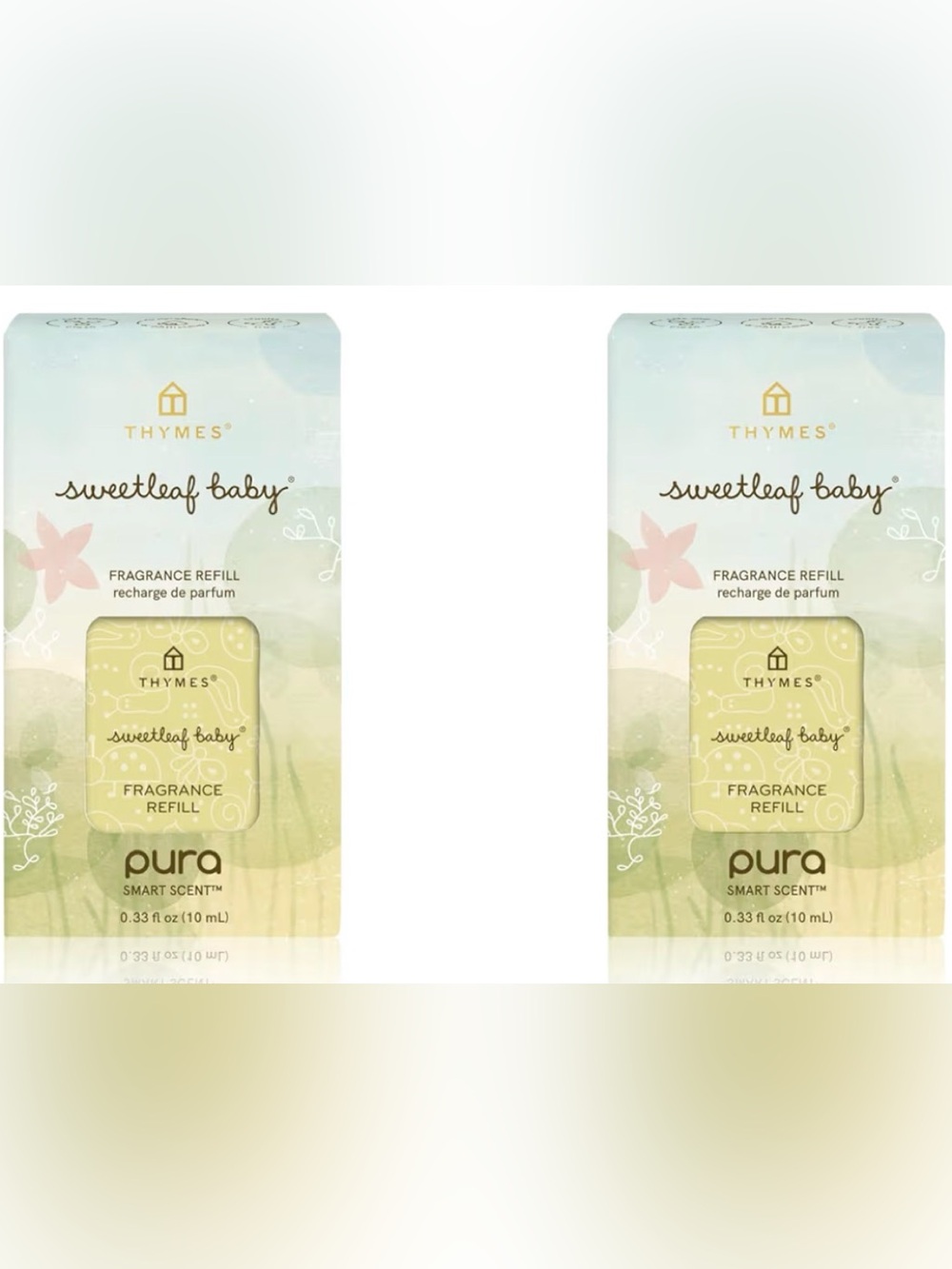 Thymes Pura Refills – 2 Pack of Oil Diffuser Scents  (Sweetleaf Baby, Pack of 2)